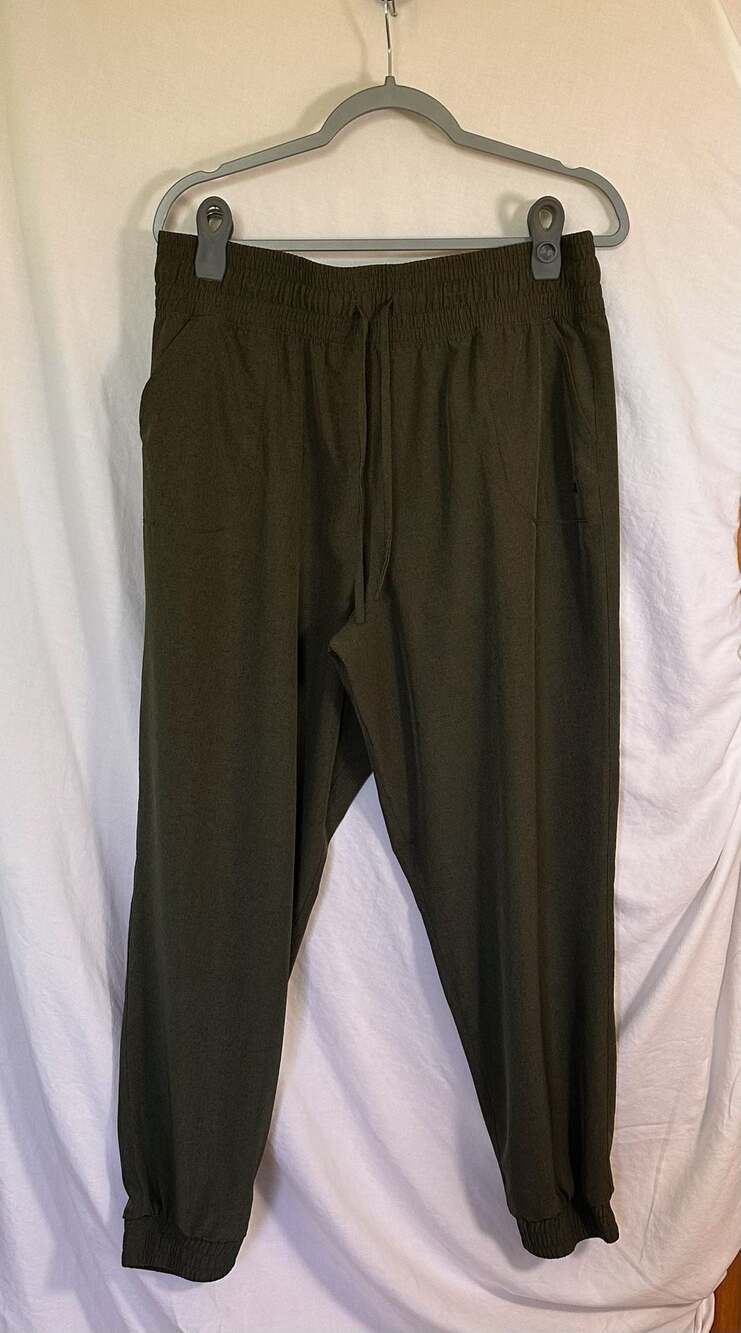Albion Fit Women's High-Waisted Athletic Jogger Pants in Olive Green